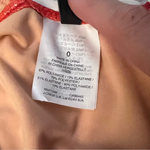 J. Crew Swim Plunge V Neck One Piece Swimsuit in Red and Ivory Stripe Sz 0 NWOT - Picture 3 of 6